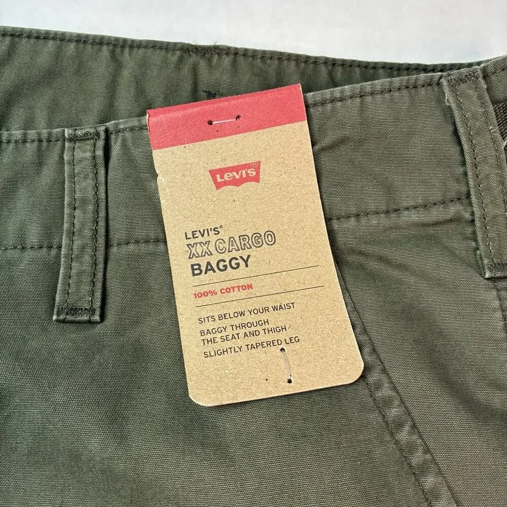 Levi’s XX Cargo Baggy Pants Men’s Size 38x30 Forest Green Slightly Tapered Leg